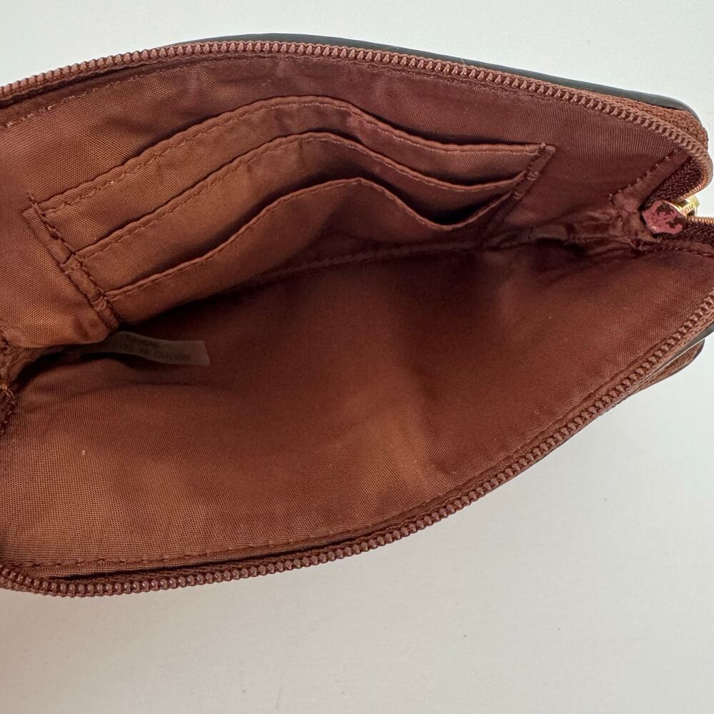 Coach Vintage Double Zipper Brown Pebble Leather Wristlet Wallet - Picture 9 of 15